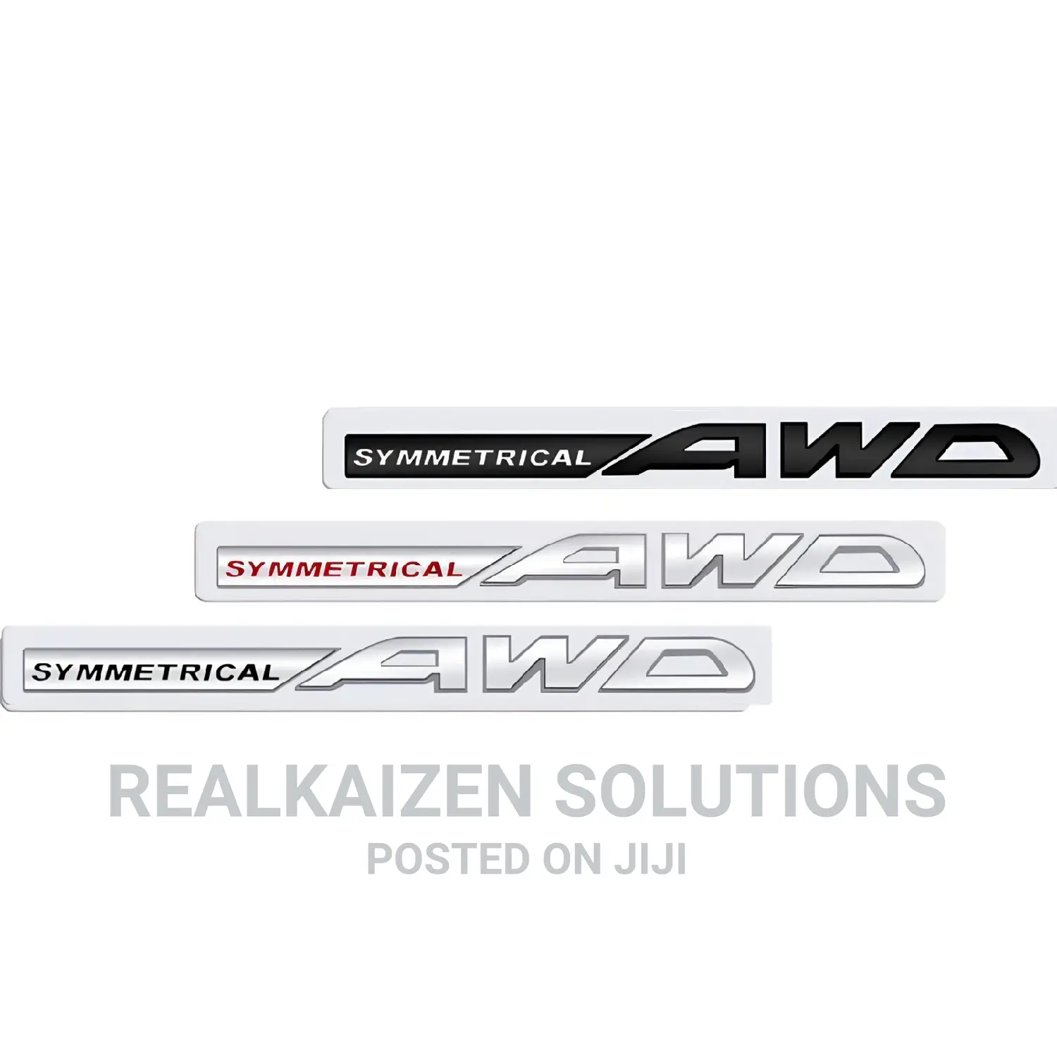 3D SYMMETRICAL AWD Car | Subaru Tailgate Chrome Decal Logo