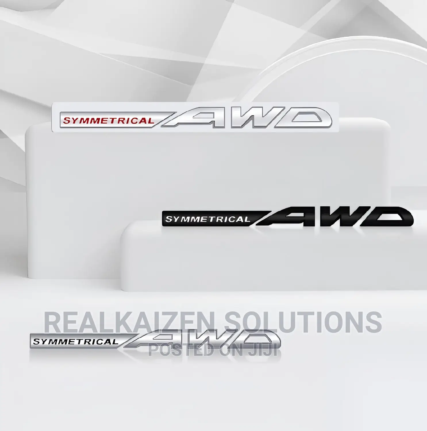 3D SYMMETRICAL AWD Car | Subaru Tailgate Chrome Decal Logo