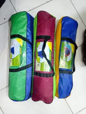 Three People Camping Tent Blue