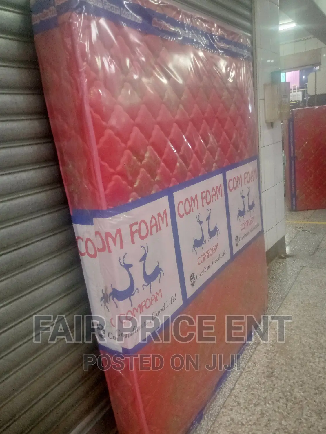 Mattress 6x6x8inches.Quilted Density( Red)