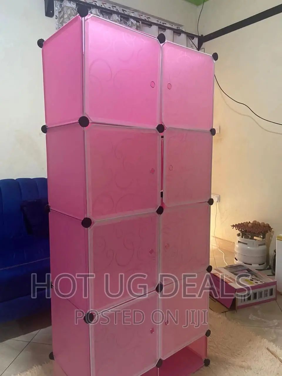 2 Column Plastic Closet - Pink Transparent