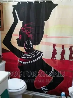 African Woman Printed Waterproof Bathroom Shower Curtain