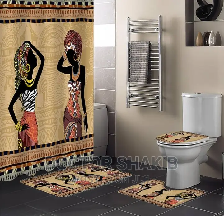 African Woman Printed Waterproof Bathroom Shower Curtain
