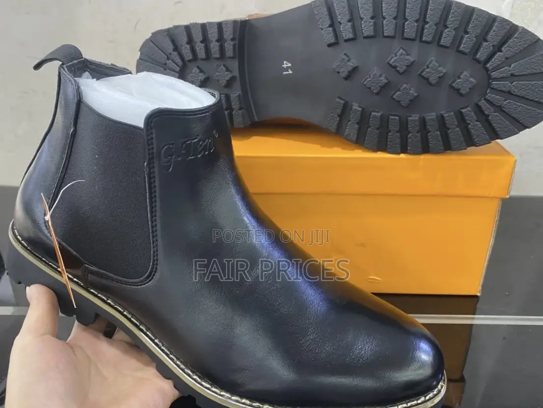 Men’S Leather Chelsea Boot Black