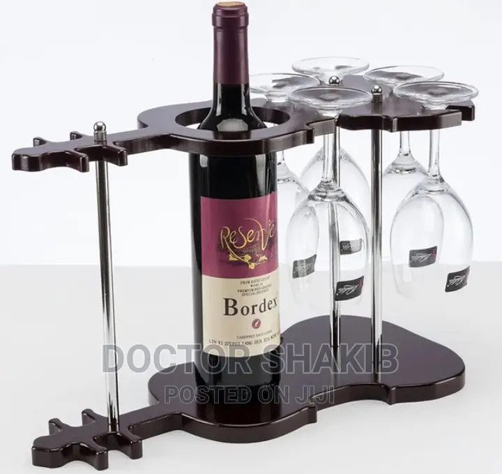 Decorative Wooden Wine Holder Globet Hanging Rack