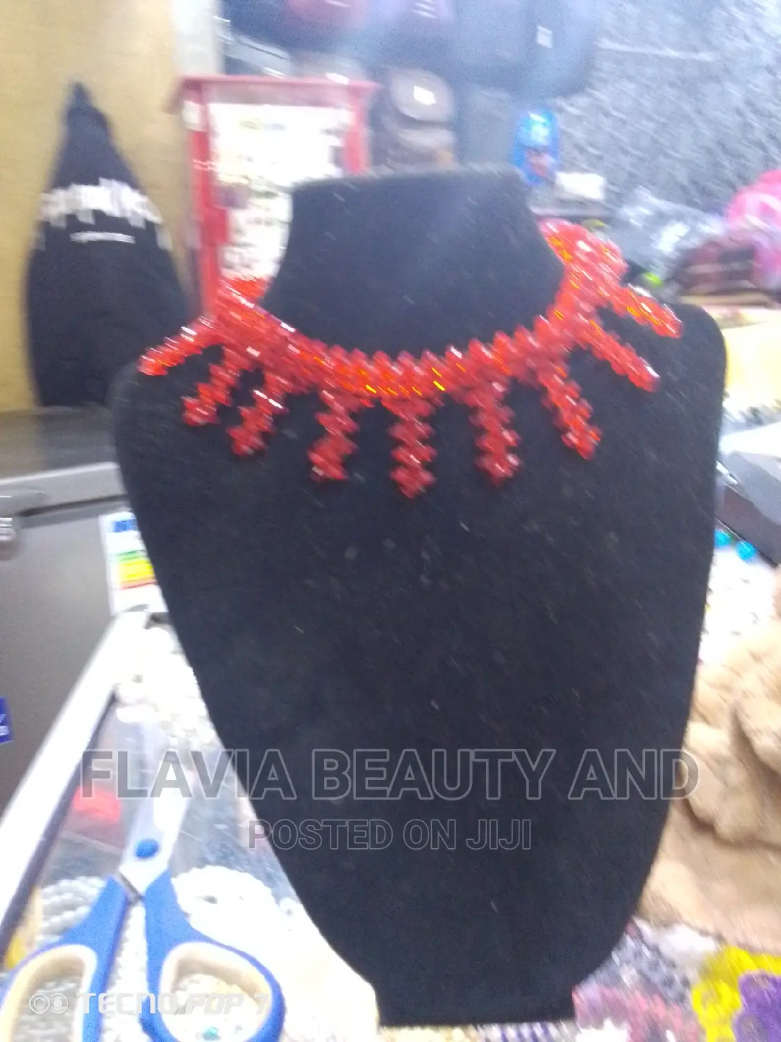 Red Beaded Necklace