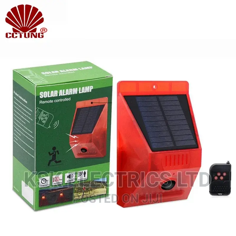 Solar Alarm Lamp With PIR Motion Sensor 433mhz Remote Contro