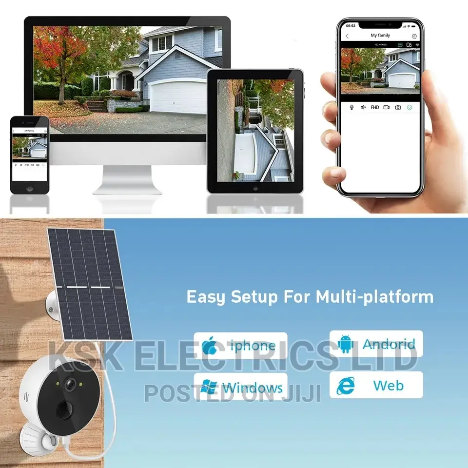 2MP Wifi Solar Camera Outdoor 1080P Wireless Security CCTV W