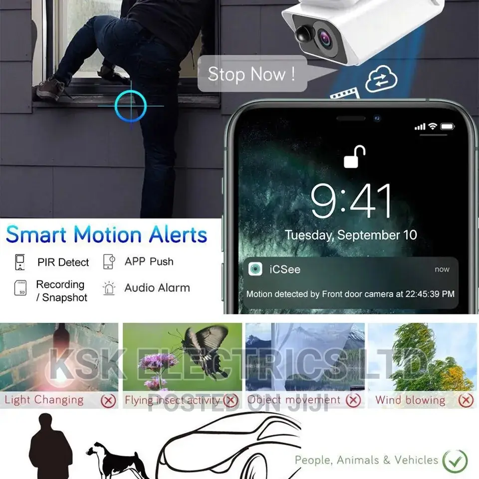 4MP Solar Camera Wifi Outdoor Wireless Powered Full Color Ni