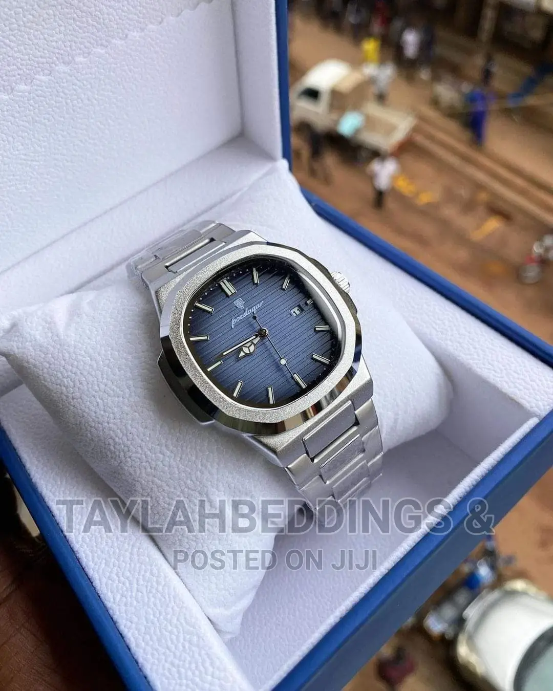POEDAGAR Classic Blue Watch Business Waterproof Male Clock
