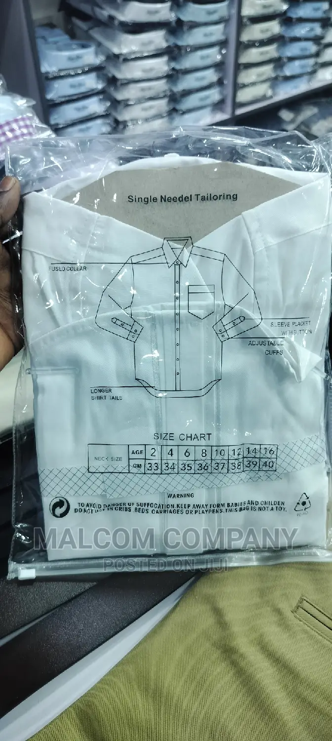 Children's White Cotton Shirts