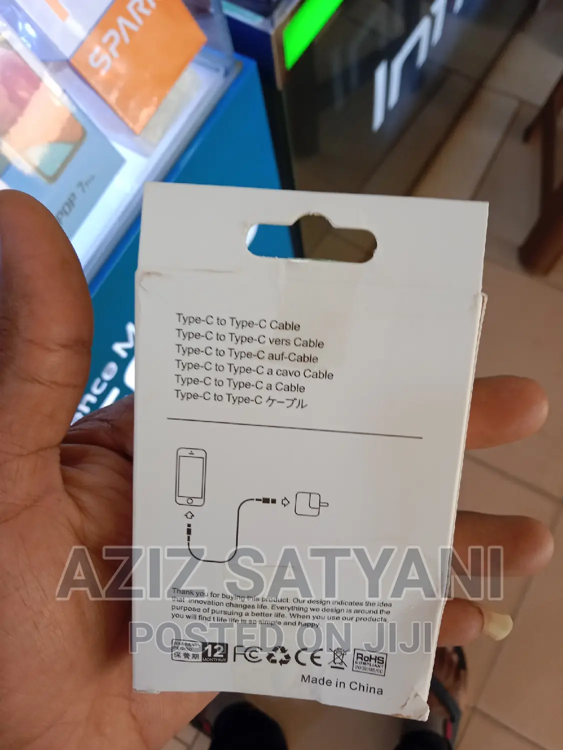 100% Original Type C to Type C Cable 1meter