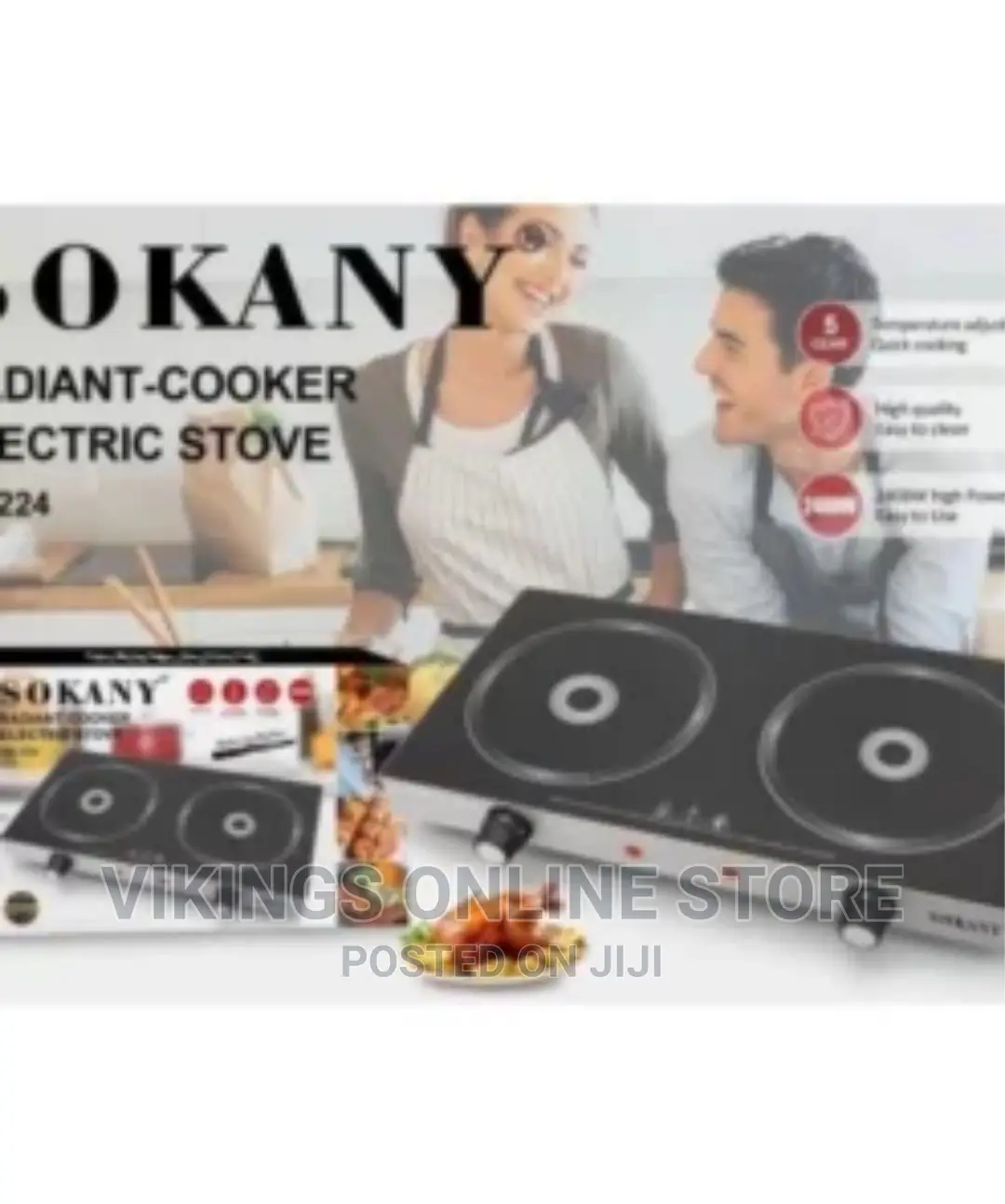 Sokany Tabletop Cooker Electric Infrared Cooker Stove Black