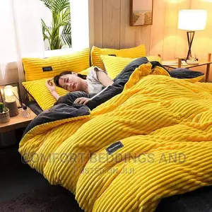Coral Duvet Yellow With One Bedsheet and Two Pillowcases