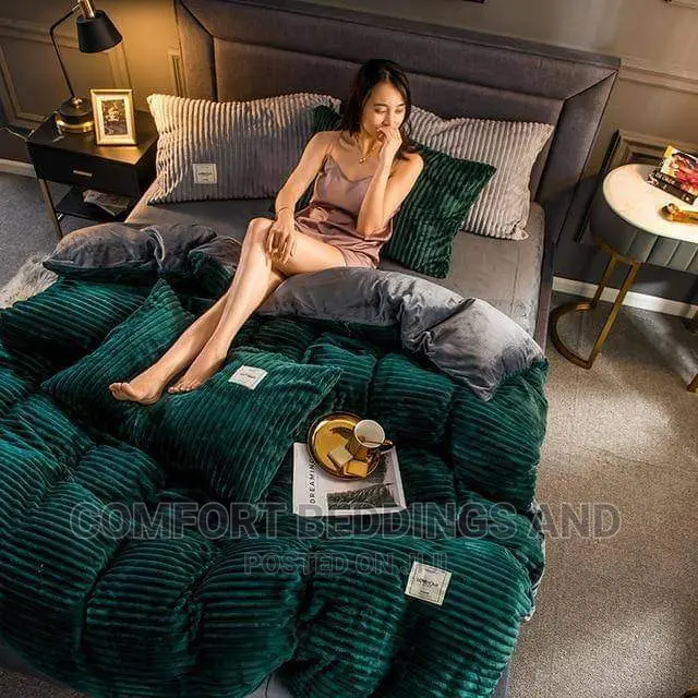Coral Duvet Green With One Bedshet and Two Pillowcases