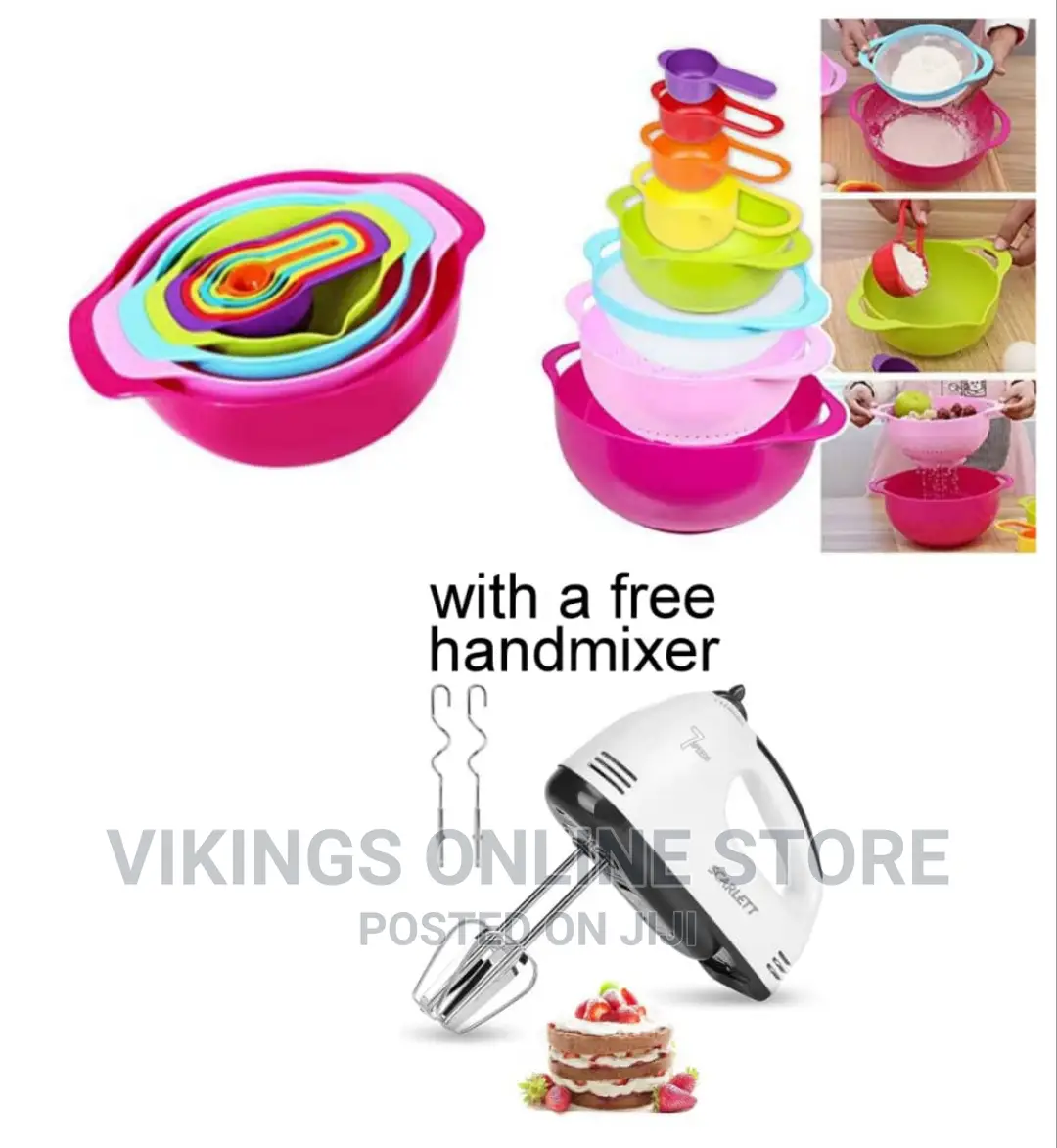 10pc Mixing Bowls With a Free Hand Mixer
