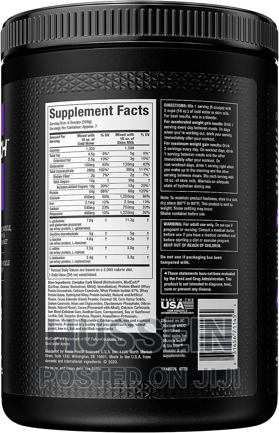 Muscletech Mass Gainer | 100% Mass Gainer Protein Powder