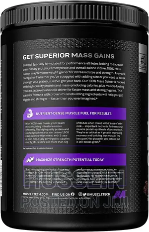 Muscletech Mass Gainer | 100% Mass Gainer Protein Powder