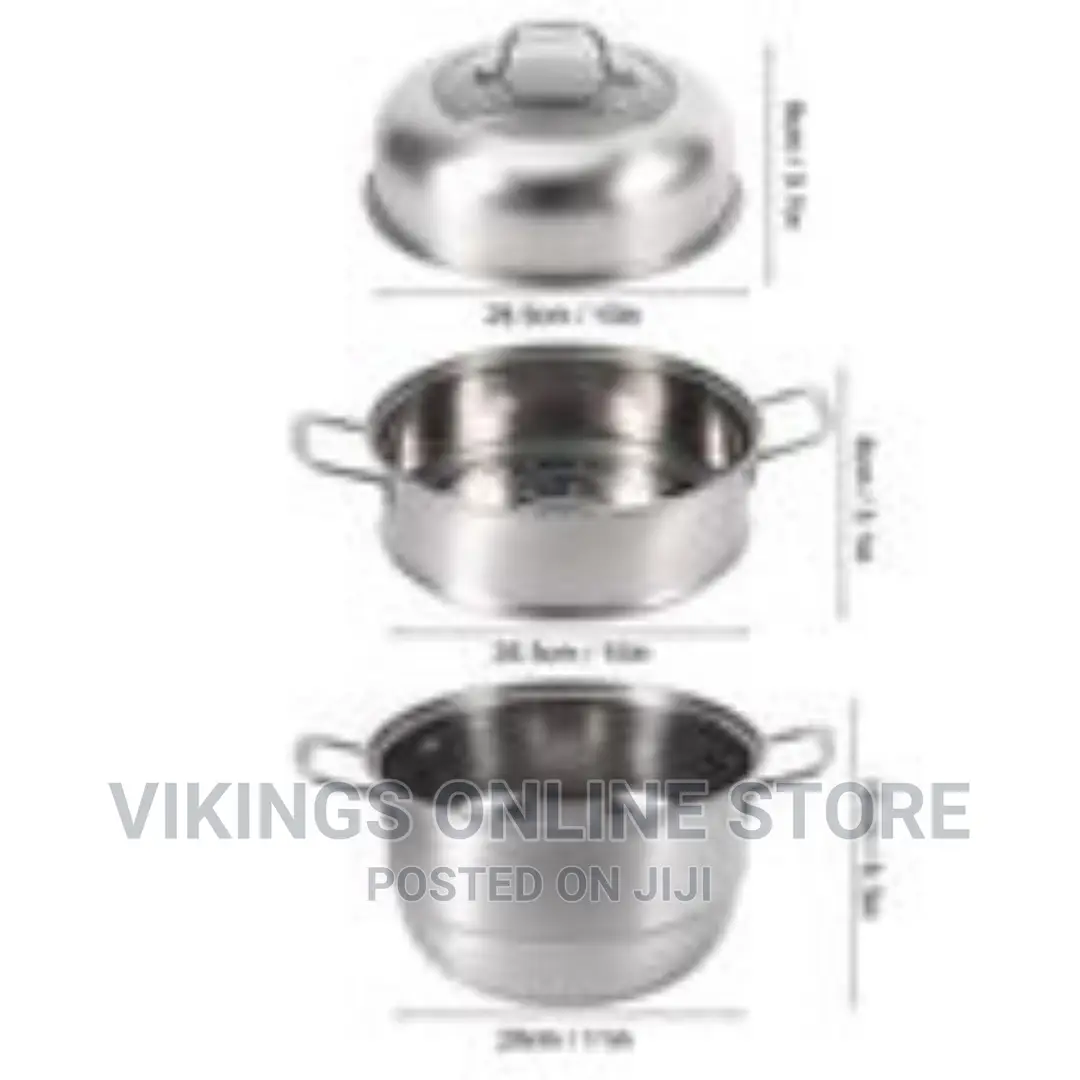 28cm – 3 Layer Stainless Steel Food Saucepan and Steamer
