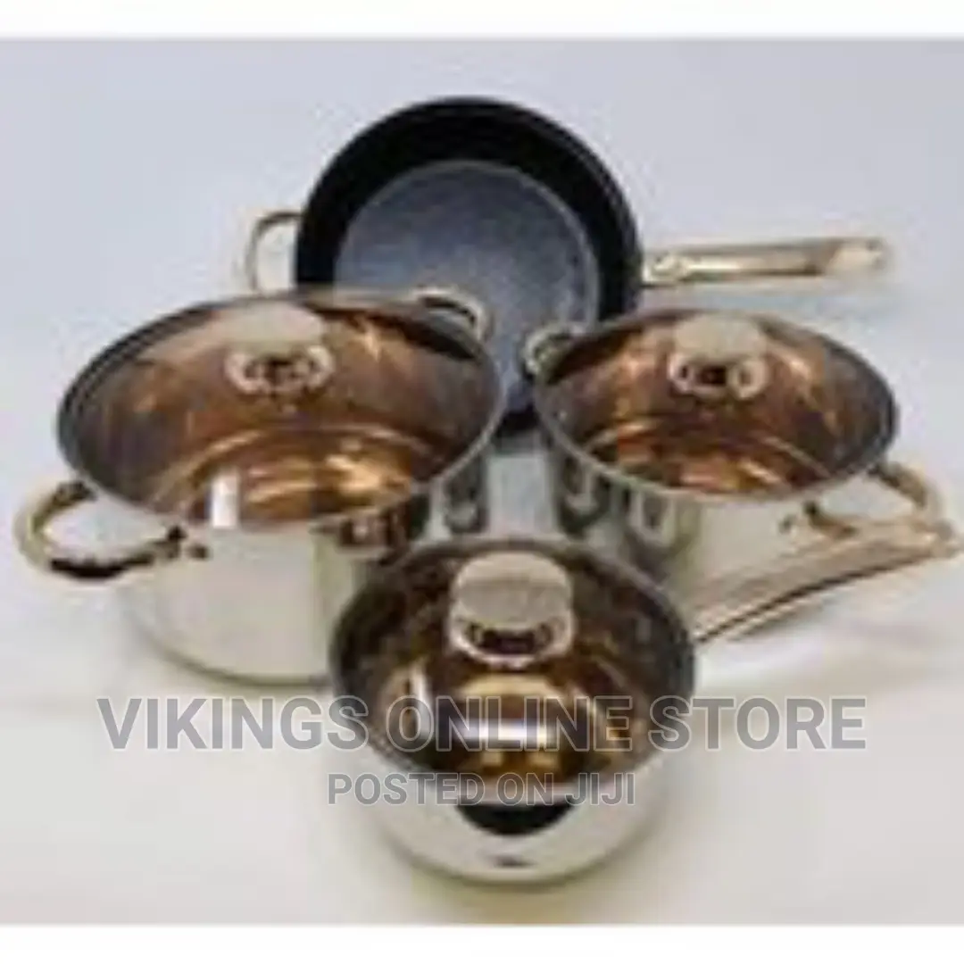 7 PCS Stainless Steel Induction Casserole Saucepans