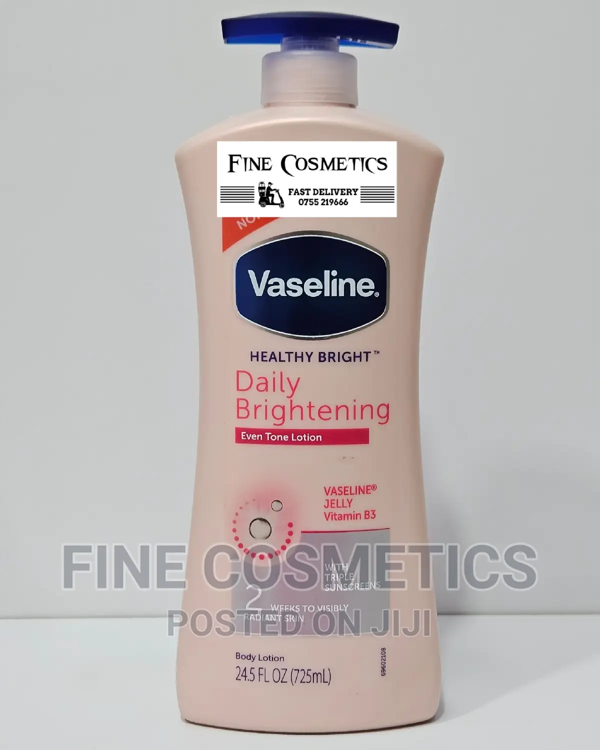 Vaseline Health Bright Body Lotion and Vitamin B3 Body Oil.