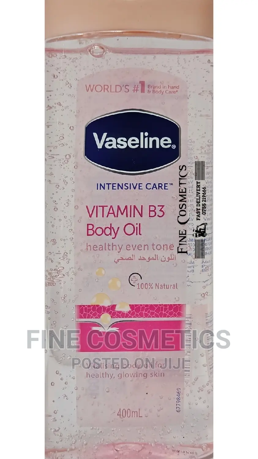 Vaseline Health Bright Body Lotion and Vitamin B3 Body Oil.