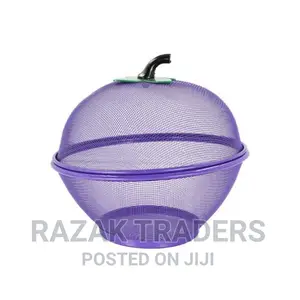Netted Fruit Basket With Cover - Purple,Red Blue