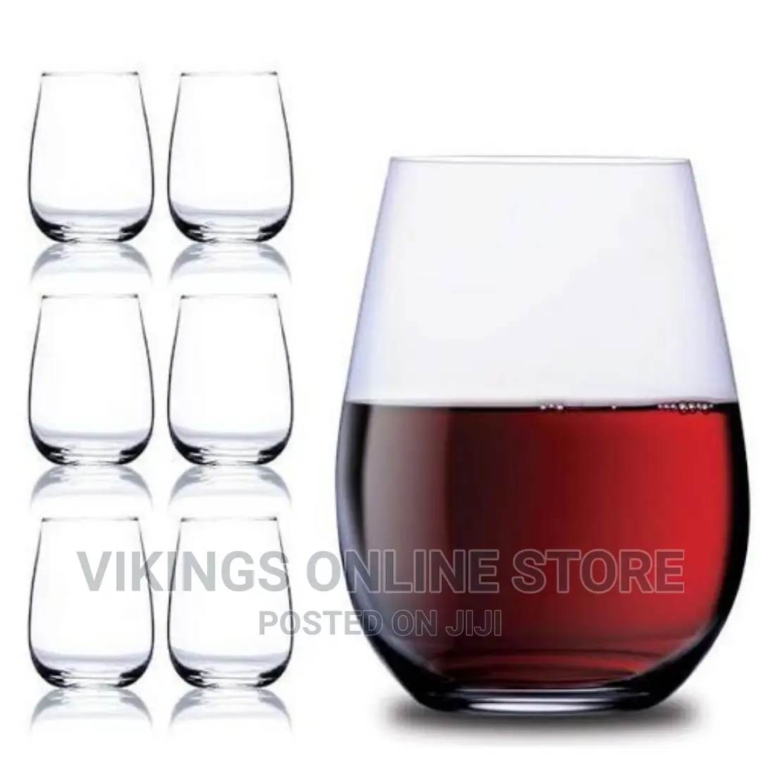 6 Pieces Concave Shaped Drinking Glasses-Transparent