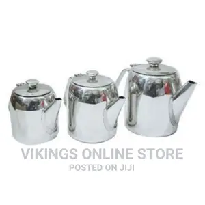 Set of 3 Steel Tea Pots – Silver