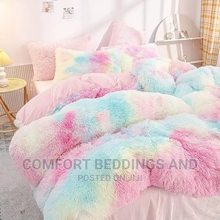 Fluffy Bedcover Rainbow