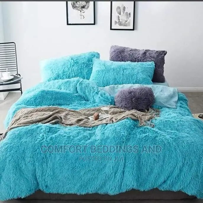Fluffy Bedcover Blue