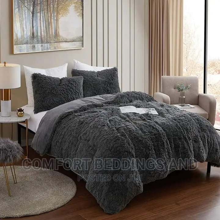 Fluffy Bedcover Gray