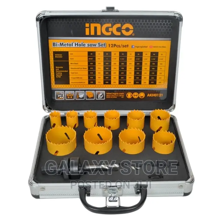 INGCO 12pcs Bi-Metal Hole Saw Set With Case