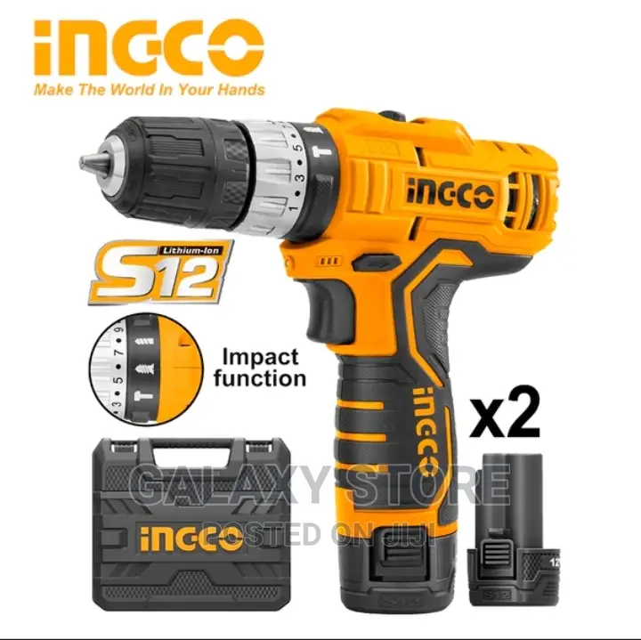 INGCO Cordless Impact Drill 12V Lithium-Ion