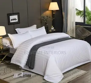 4pcs White Striped Duvets/Bedcover Set