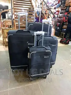 Full Set of 3 Dfavor Fabric Suitcase - Black
And White