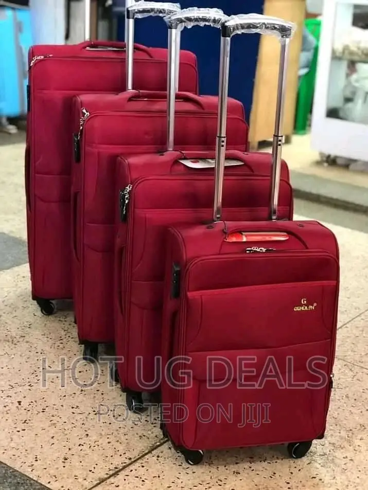 4pcs Fabric Cloth Travel Suitcases Fashion Bag-Maroon