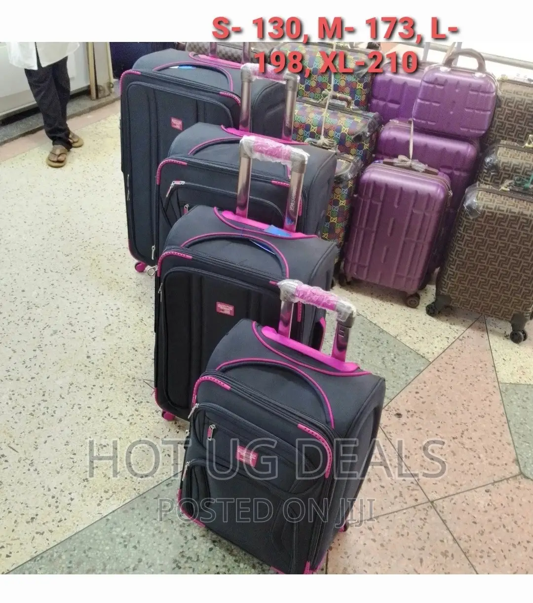 Fabric Cloth Travel Suitcases Fashion Bag - Black