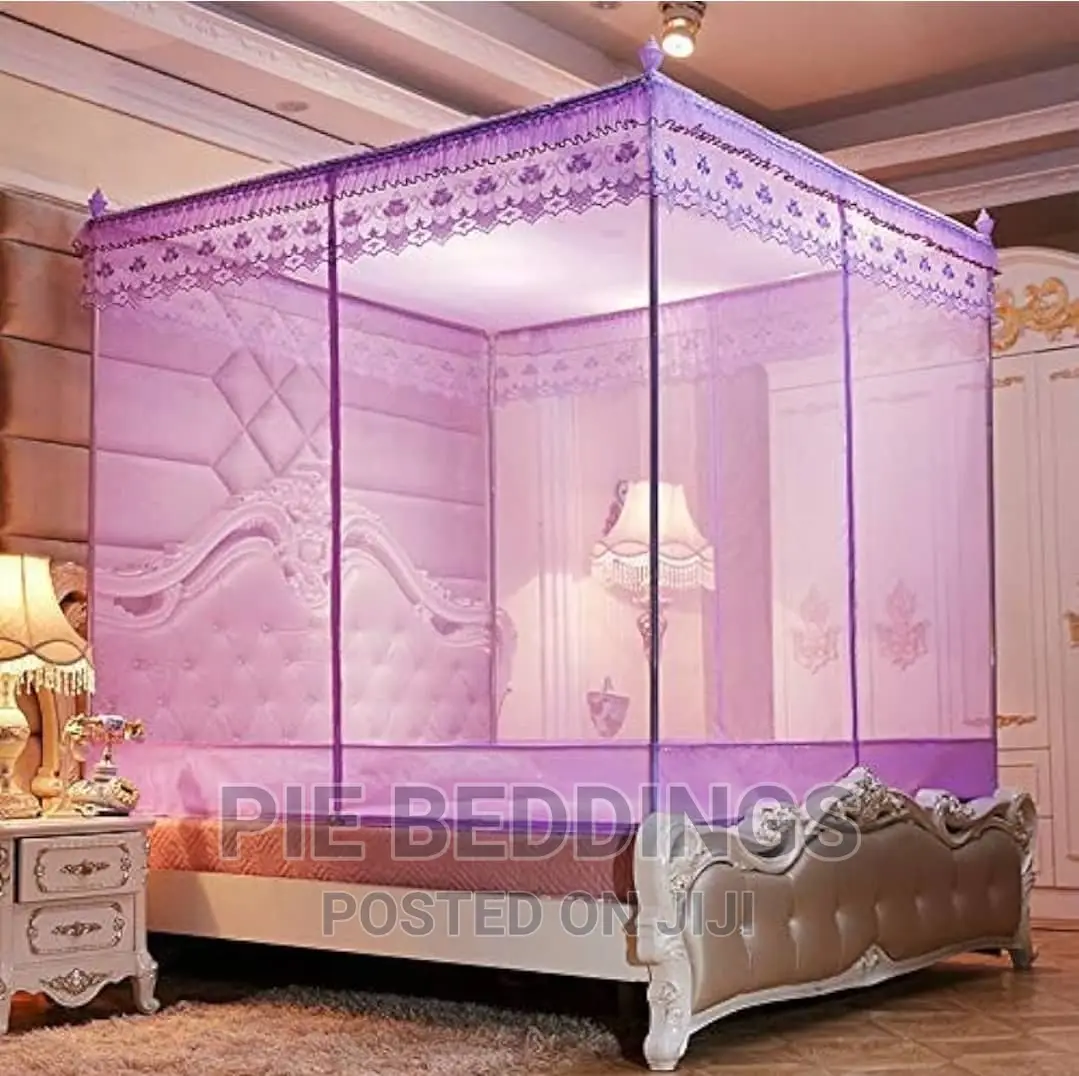 Flat Steel Mosquito Net That Sits on the Bed