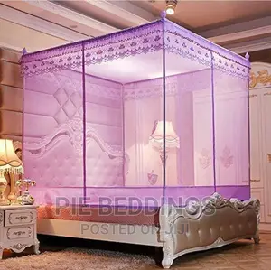 Flat Steel Mosquito Net That Sits on the Bed