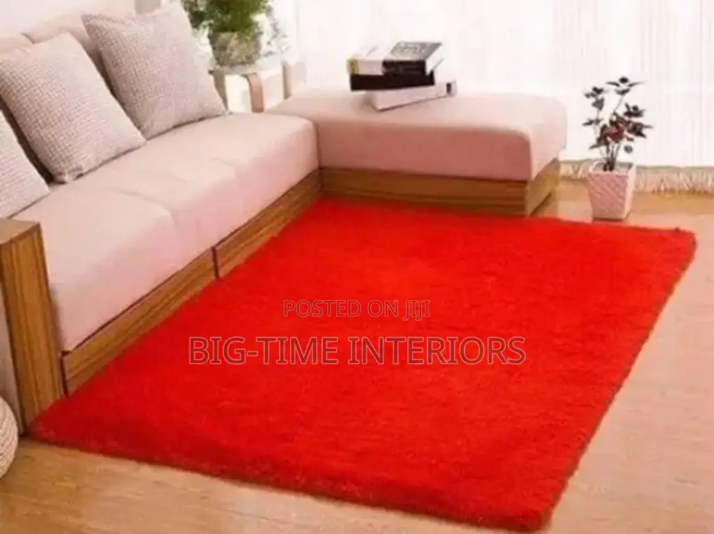 Red Fluffy Center Carpet Medium 150*200cm