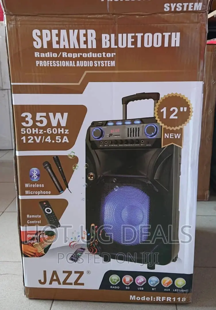 12inches JAZZ Amplified Rechargeable Speaker With Mic- Grey