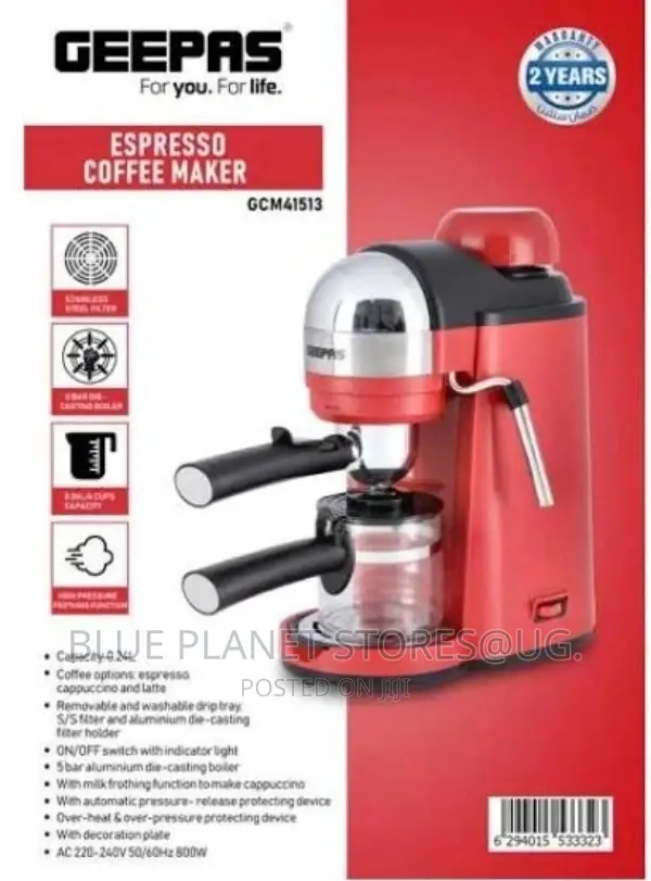 GEEPAS 240ml/5 Bar Espresso Coffee Maker \\ 800w \\ GCM41513