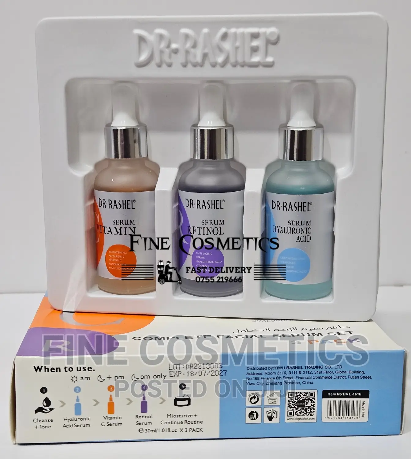 Dr Rashel 3PACK of Vitamin C |Retinol +Hyaluronic Acid Serum