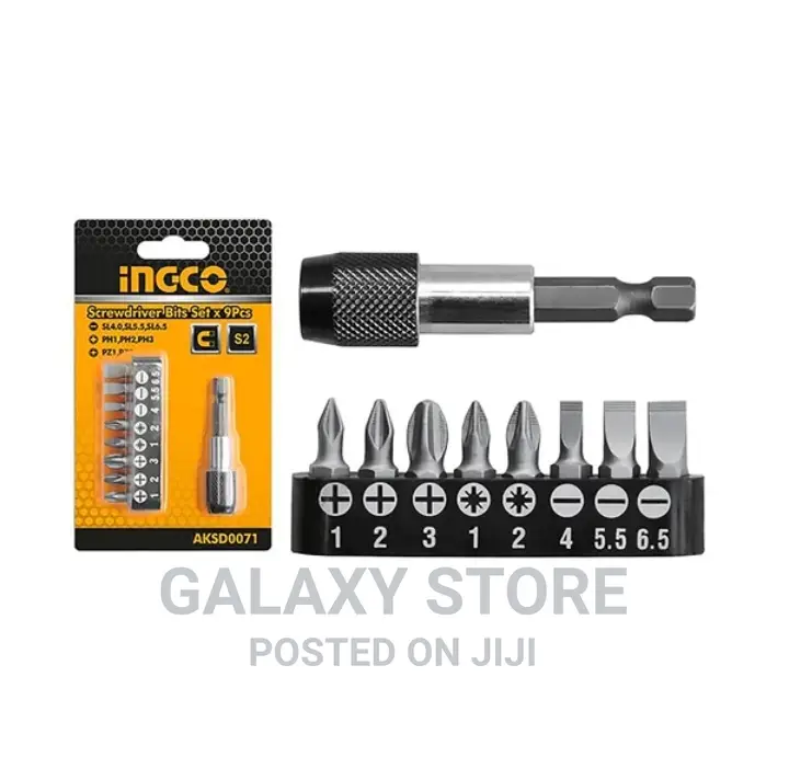 INGCO 9pcs Screwdriver Bits Set Quick Release Holder