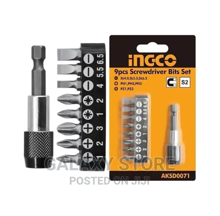 INGCO 9pcs Screwdriver Bits Set Quick Release Holder