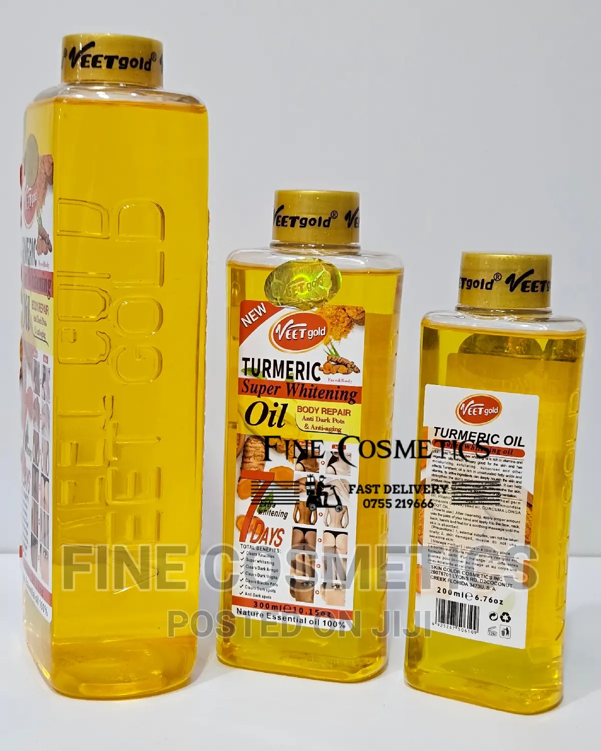 1PC Veet Gold 7days Turmeric Super Whitening Body Repair Oil
