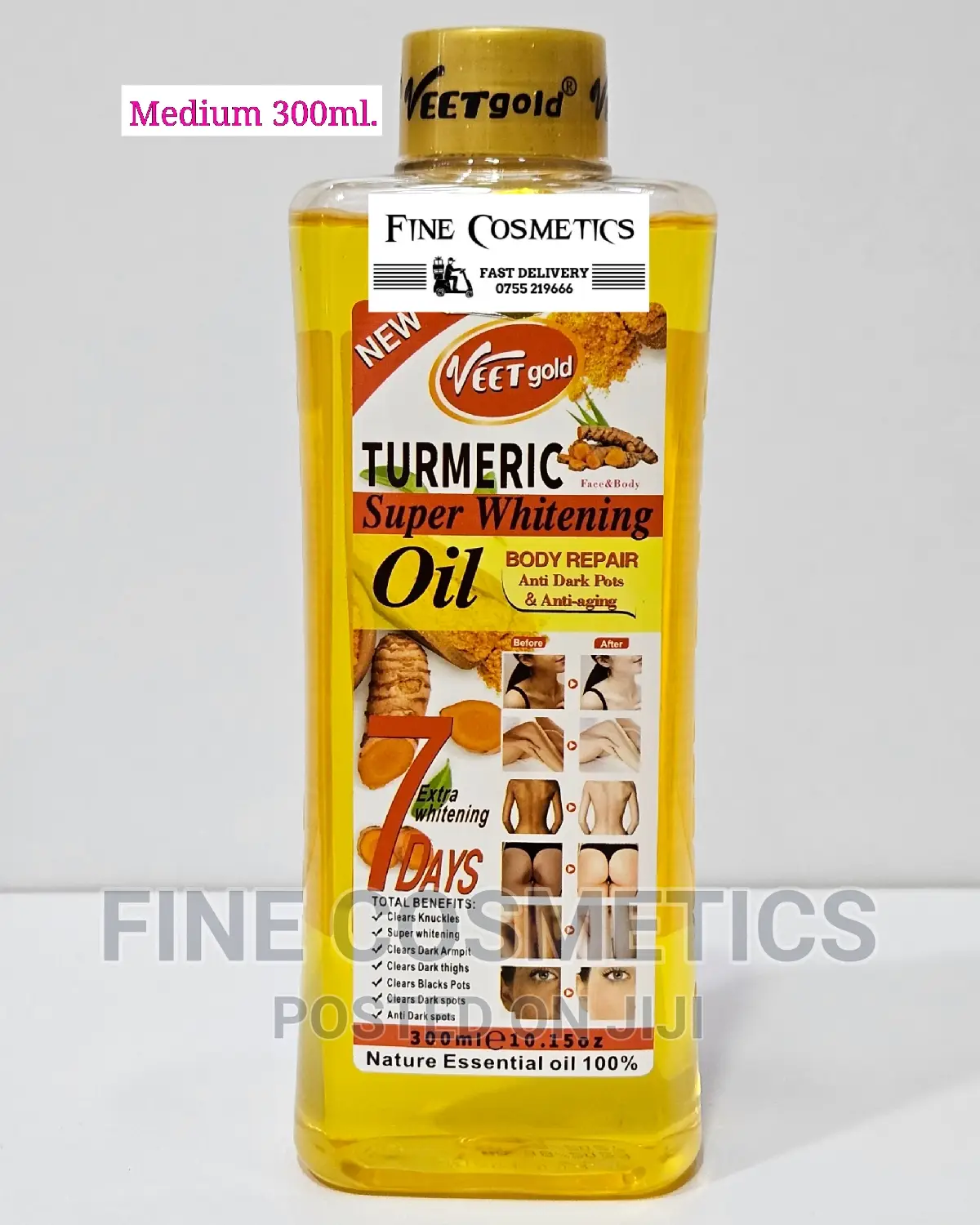 1PC Veet Gold 7days Turmeric Super Whitening Body Repair Oil