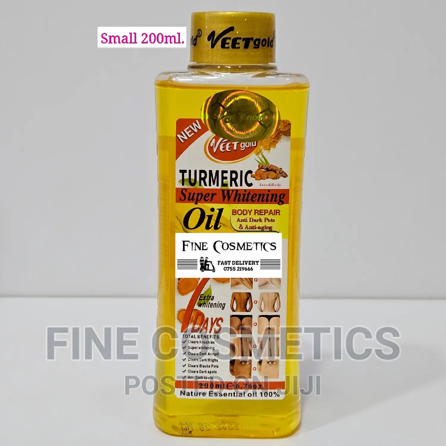 1PC Veet Gold 7days Turmeric Super Whitening Body Repair Oil
