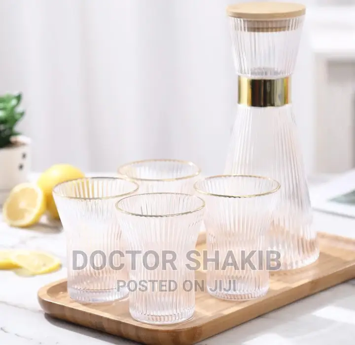 Elegant Water Carafe With Gold Decoration
